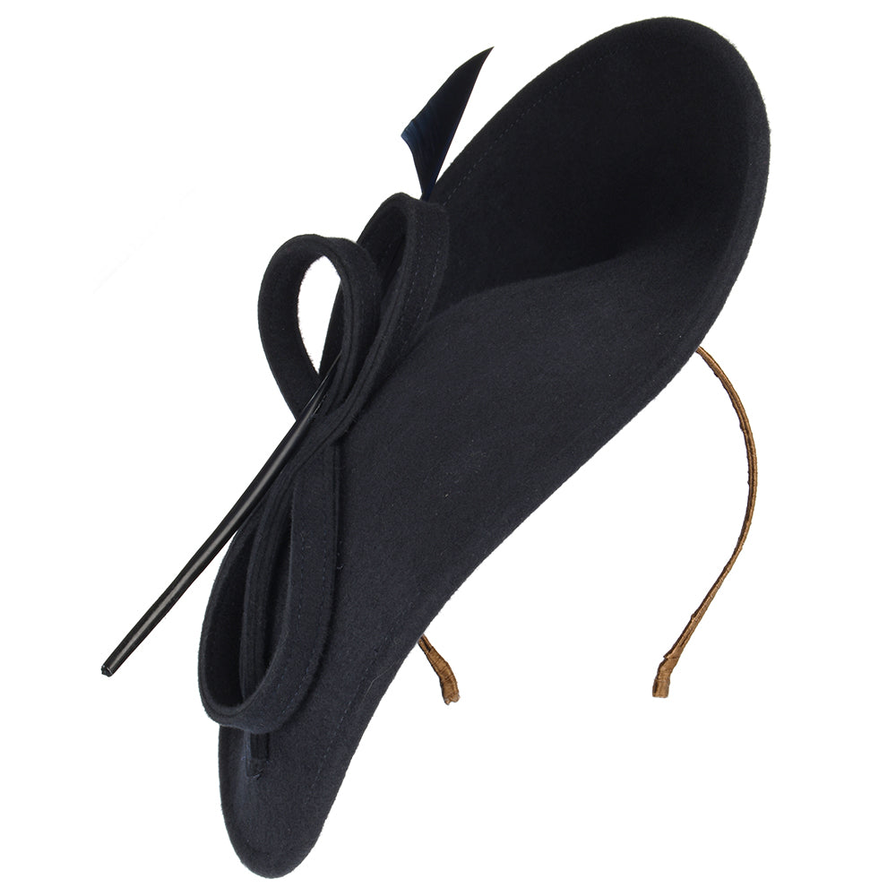 Chapeau Bibi Disque en Laine Athena bleu marine WHITELEY