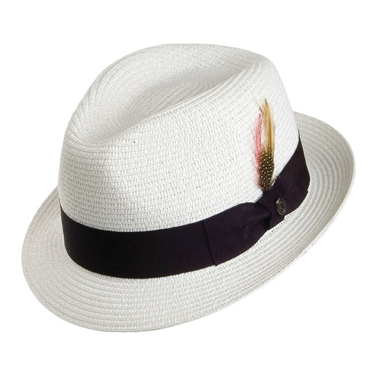 Chapeau Trilby en Paille Toyo blanc JAXON & JAMES