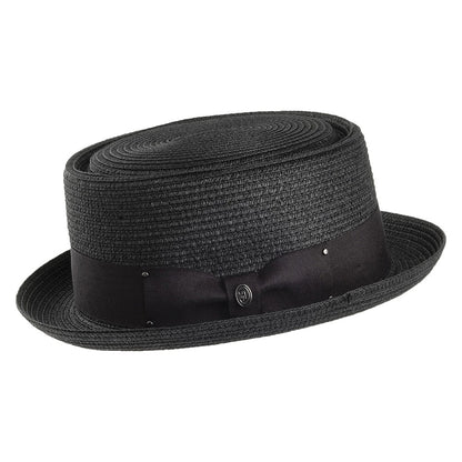Chapeau Pork Pie en Paille Toyo Tressée noir JAXON & JAMES