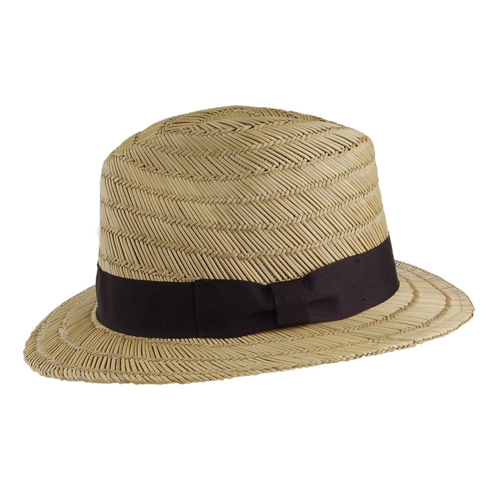 Chapeau Fedora Rollins en Paille naturel-noir BRIXTON