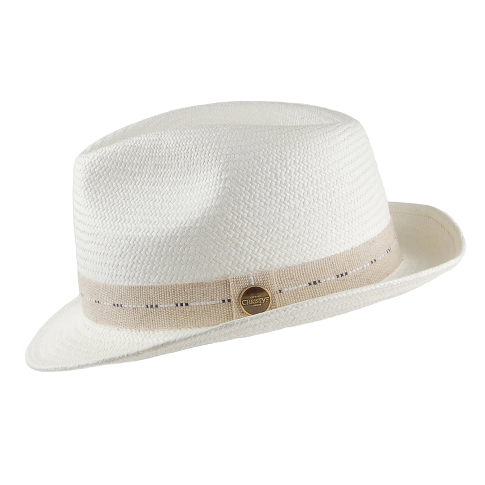 Chapeau Trilby Panama Cuenca Cameron en Paille décoloré CHRISTYS