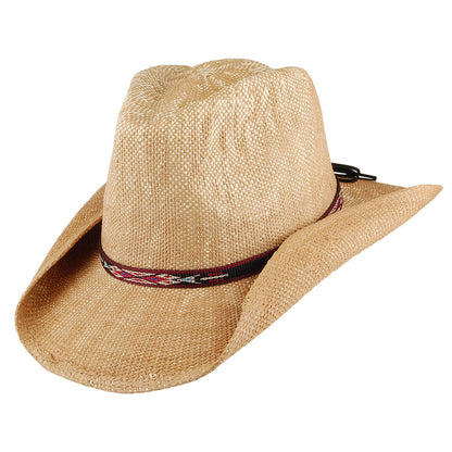 Chapeau de Cowboy Western en Paille Toyo Amarillo thé DORFMAN PACIFIC