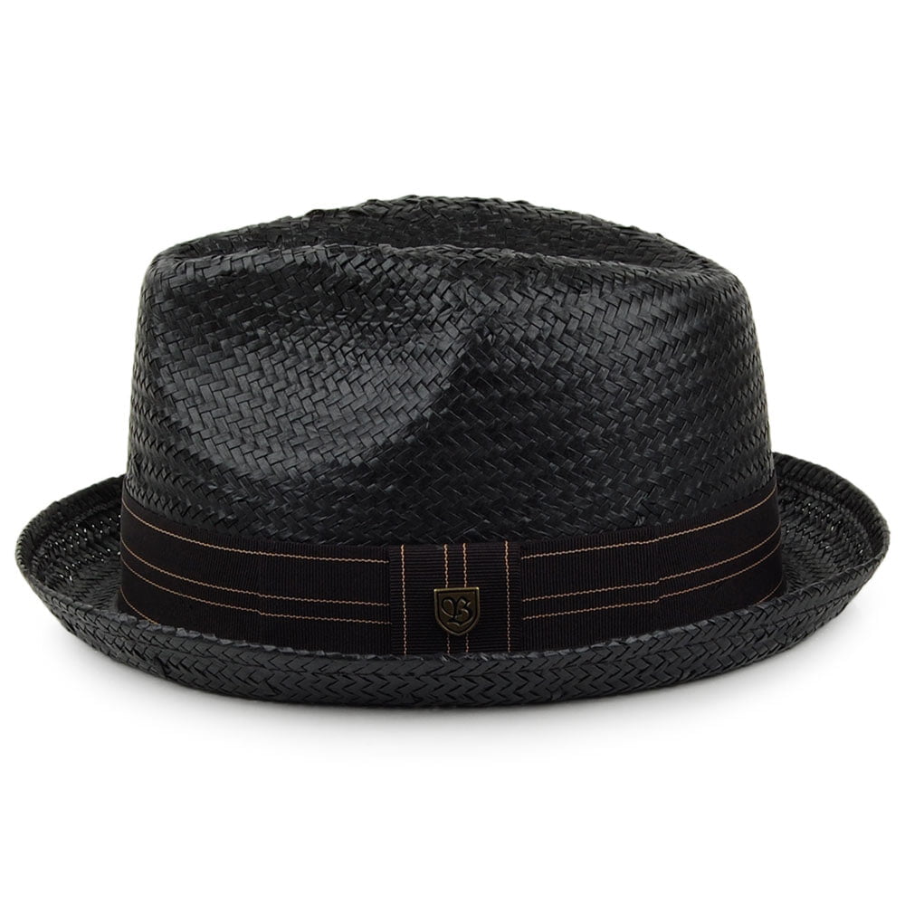 Chapeau Trilby en Paille Castor noir-beige sable BRIXTON