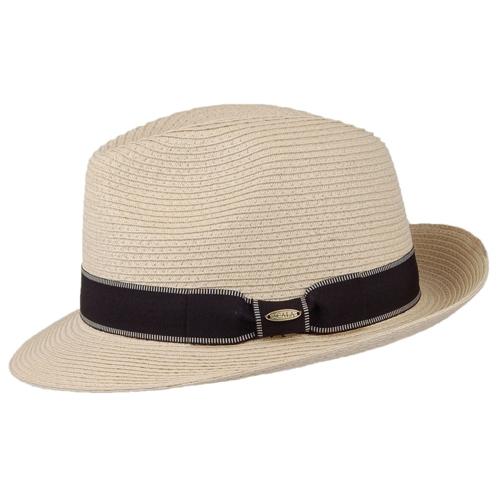 Chapeau Fedora en Paille Toyo Tressage Fin Wyatt naturel SCALA