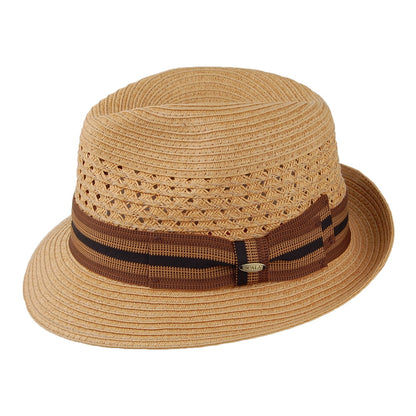 Chapeau Fedora en Papier Tressé Ventilé Baytown thé SCALA
