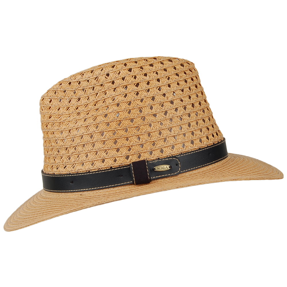 Chapeau Fedora Safari en Papier Tressé thé SCALA