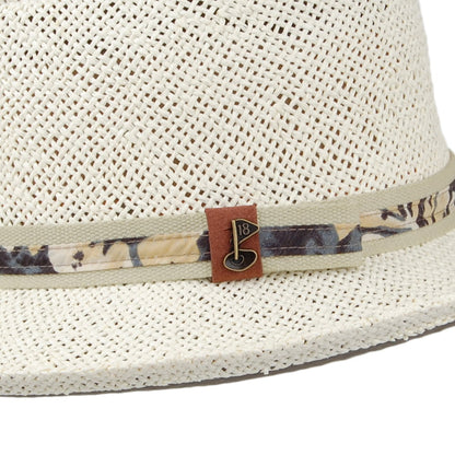 Chapeau Gambler de Golf en Paille naturel-bleu SCALA