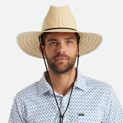 Chapeau Lifeguard en Paille avec Corde Noire Bells II beige sable BRIXTON