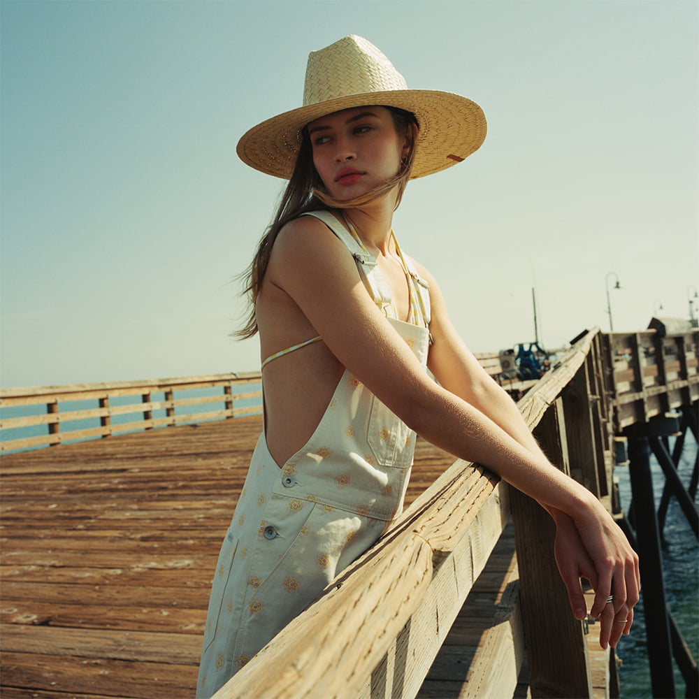 Chapeau Lifeguard en Paille avec Corde Noire Bells II beige sable BRIXTON