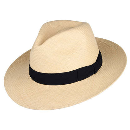 Chapeau Fedora Panama à Bord Baissé naturel-bleu marine FAILSWORTH