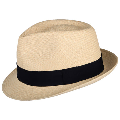 Chapeau Trilby Panama naturel-bleu marine FAILSWORTH