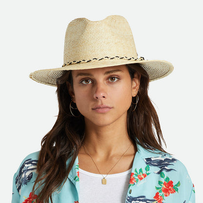 Chapeau Fedora en Paille Messer Western naturel BRIXTON