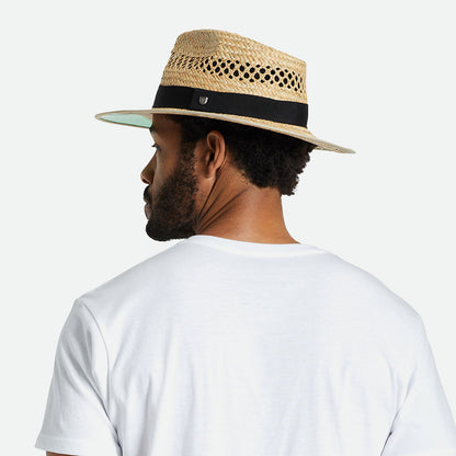 Chapeau Fedora en Paille Hunter beige sable BRIXTON
