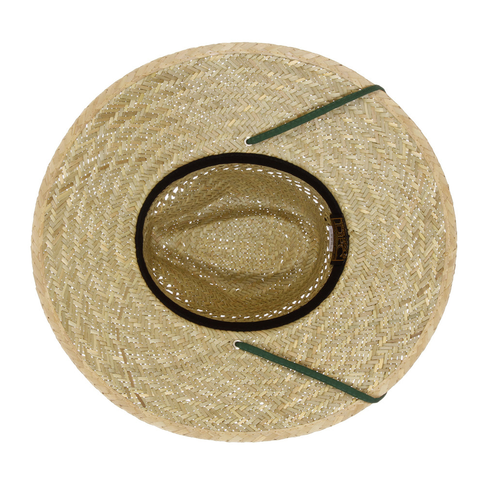 Chapeau Lifeguard en Paille de Jonc naturel-vert foncé DORFMAN PACIFIC