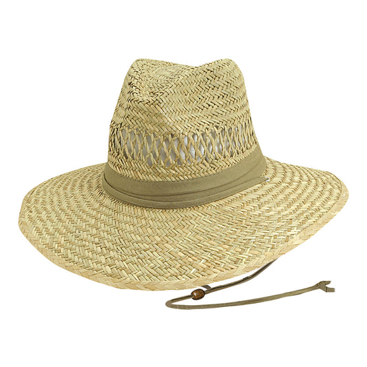 Chapeau Lifeguard en Paille de Jonc naturel-khaki DORFMAN PACIFIC