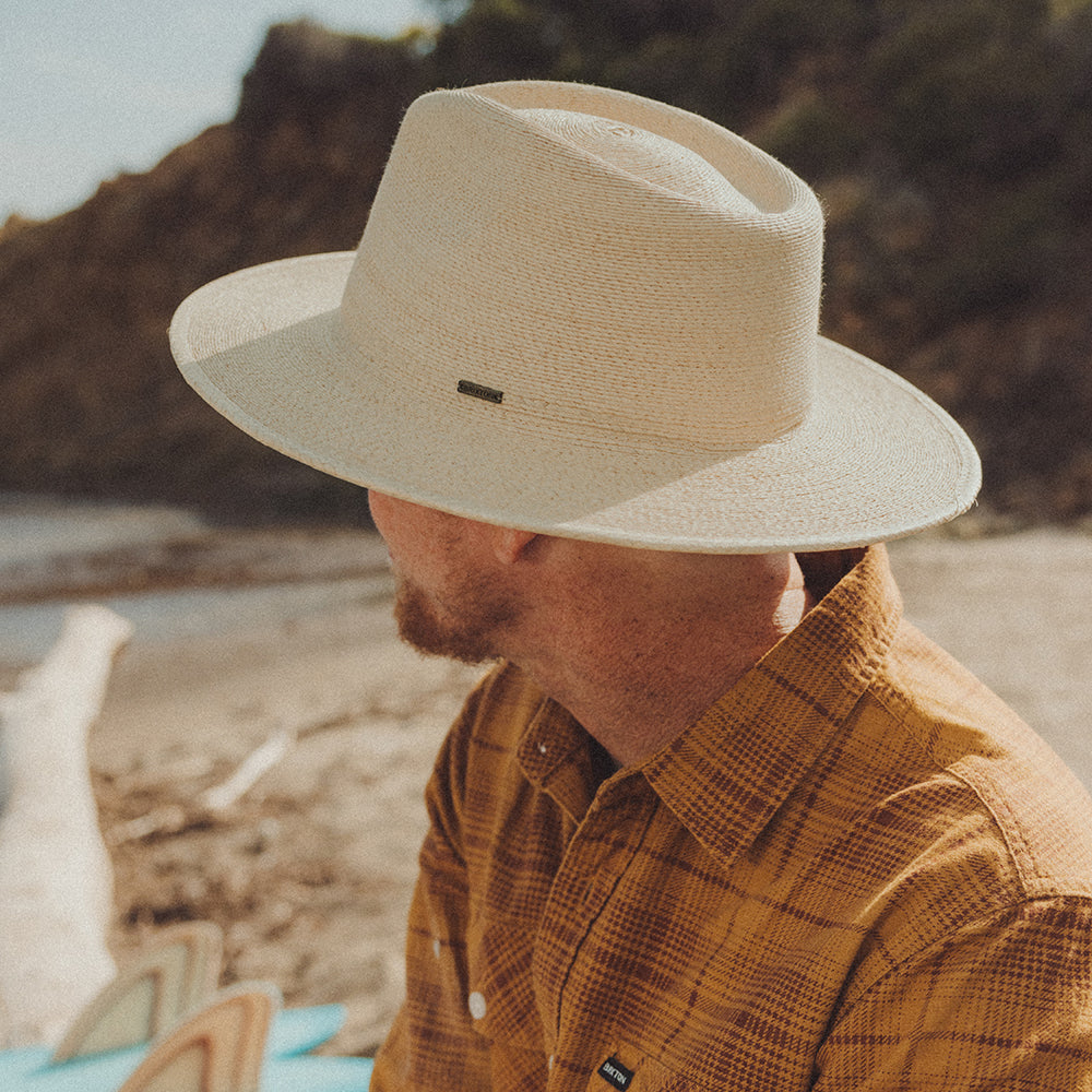 Chapeau Fedora en Paille Marcos naturel BRIXTON