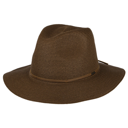 Chapeau Fedora en Paille Pliable Wesley marron BRIXTON