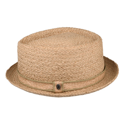 Chapeau Pork Pie en Raphia Diamond Crown naturel JAXON & JAMES
