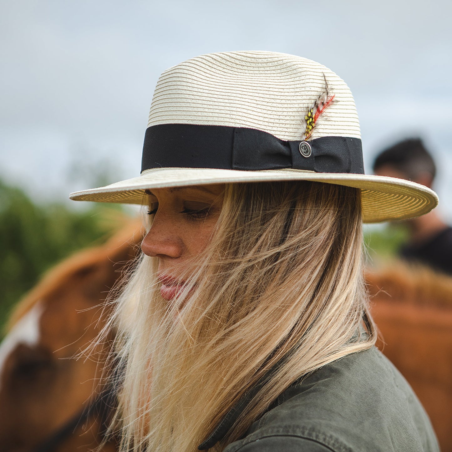 Chapeau Fedora Été en Paille Summer C- Crown ivoire JAXON & JAMES
