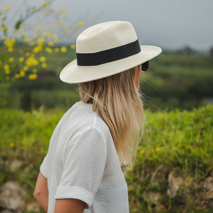 Chapeau Fedora Été en Paille Summer C- Crown ivoire JAXON & JAMES