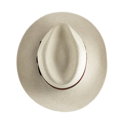 Chapeau Fedora Panama à Bord Rabattable naturel avec Bandeau à Rayures OLNEY