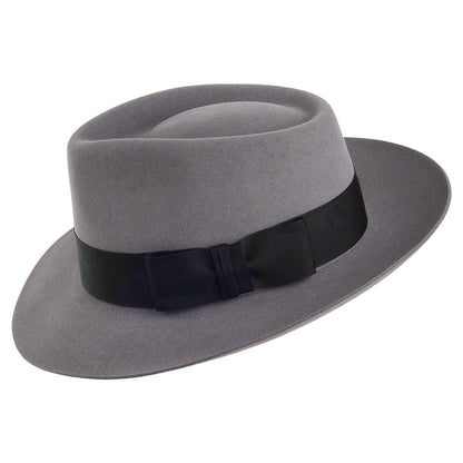 Chapeau Fedora en Fourrure Feutrée Casablanca gris clair CHRISTYS