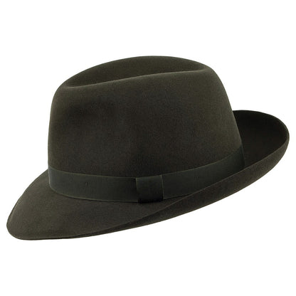 Chapeau Fedora en Fourrure Feutrée Foldaway vert foncé CHRISTYS