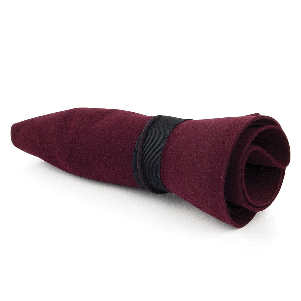 Chapeau Fedora en Fourrure Feutrée Foldaway vin CHRISTYS