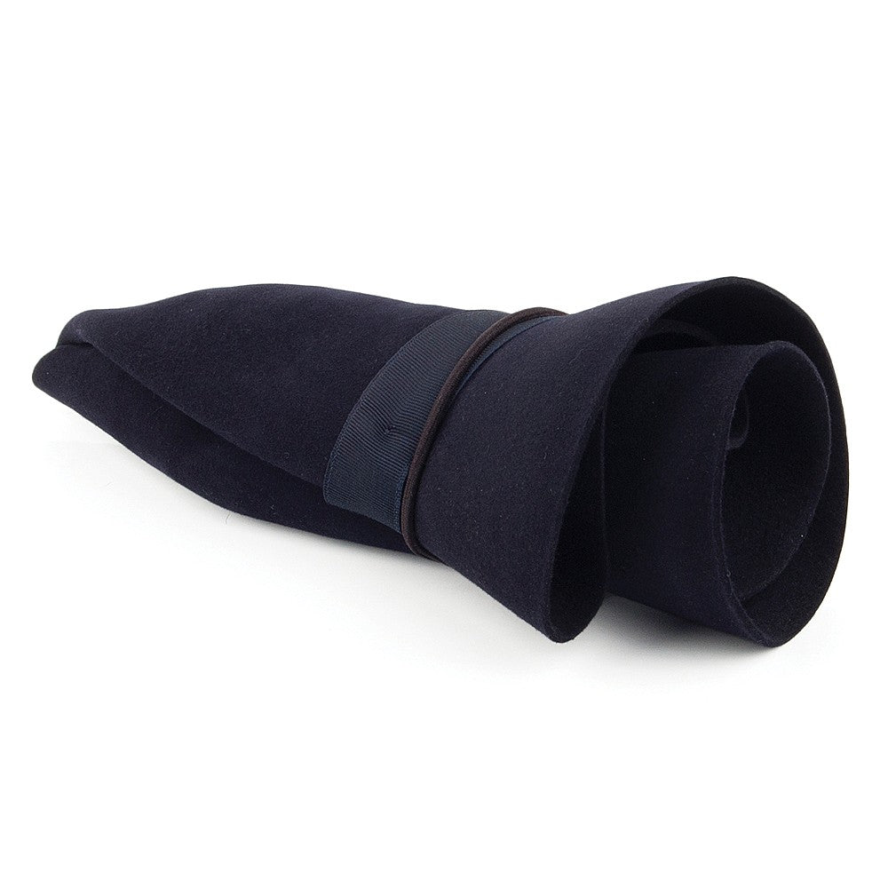 Chapeau Fedora en Fourrure Feutrée Foldaway bleu marine CHRISTYS