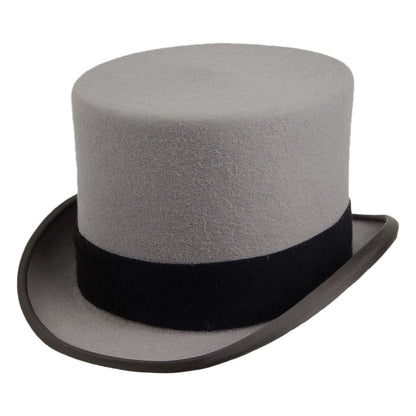 Chapeau Haut de Forme en Fourrure Feutrée Ascot gris CHRISTYS
