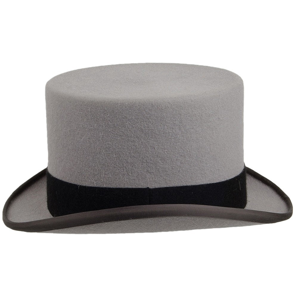 Chapeau Haut de Forme en Fourrure Feutrée Ascot gris CHRISTYS