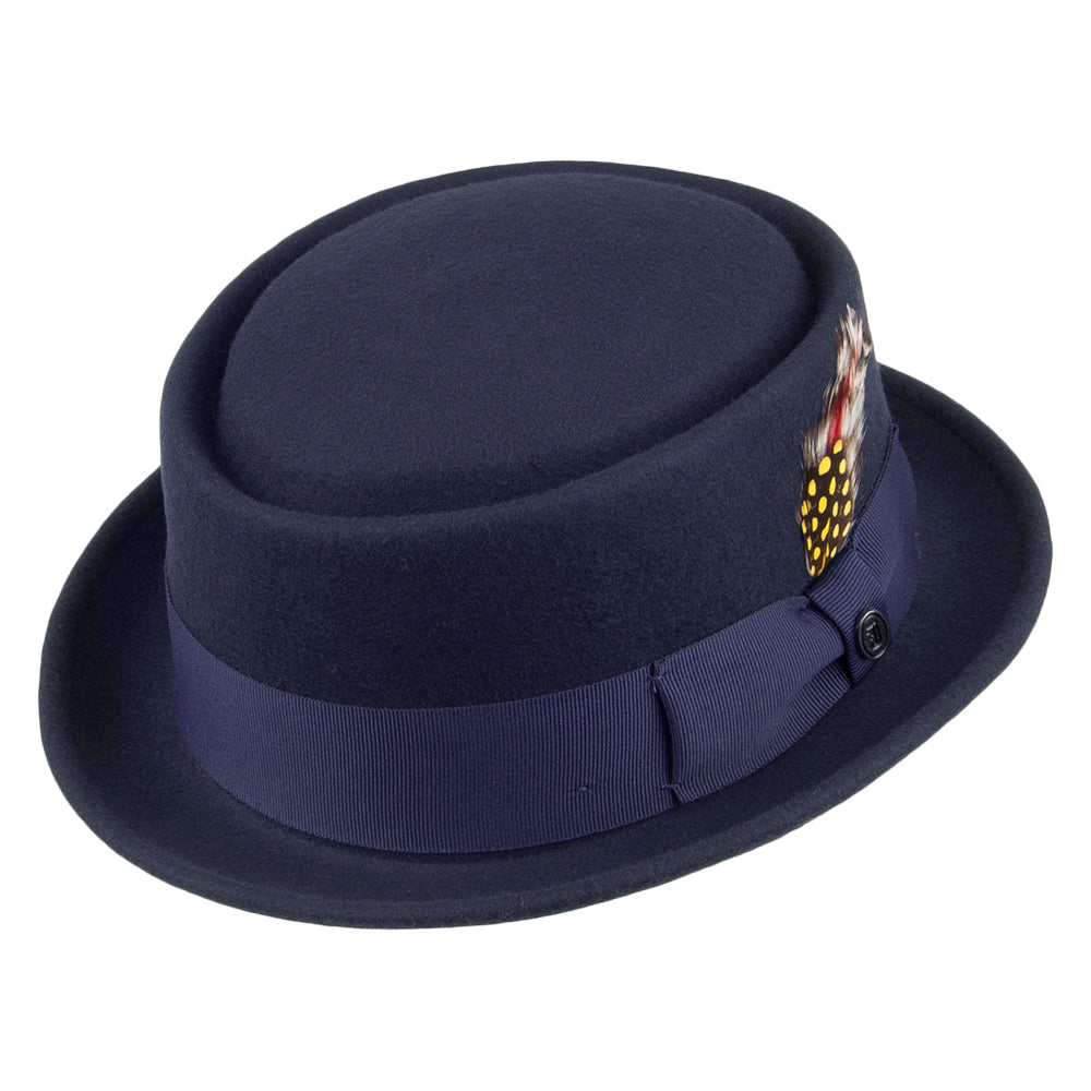 Chapeau Pork Pie en Laine Déformable bleu marine JAXON & JAMES