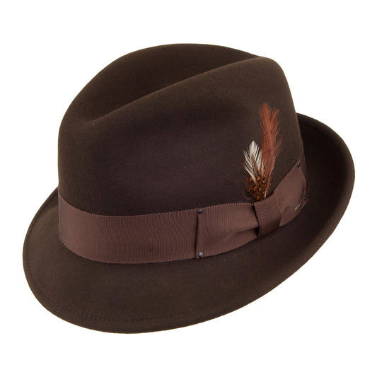 Chapeau Trilby en Laine Feutrée Déformable Hydrofuge Tino marron BAILEY