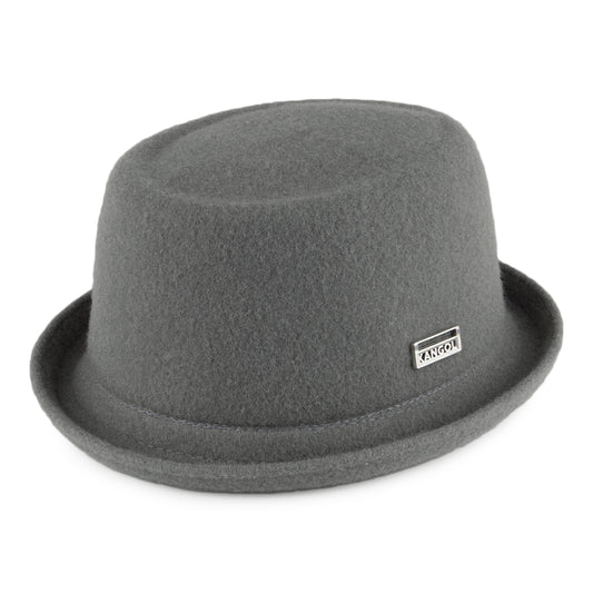 Chapeau Pork Pie en Laine Mowbray gris KANGOL
