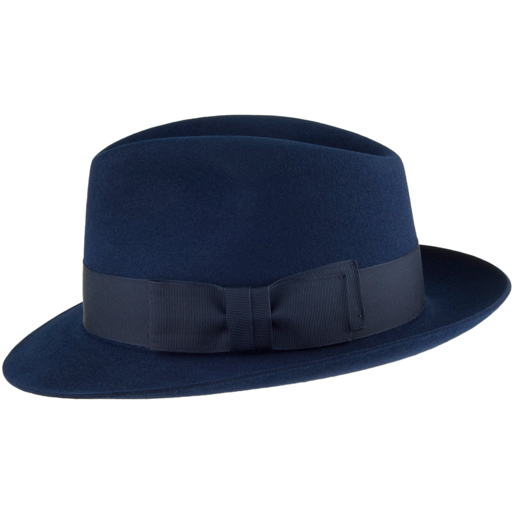 Chapeau Trilby en Fourrure Feutrée Bond bleu CHRISTYS