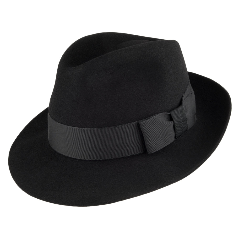 Chapeau Trilby en Fourrure Feutrée Bond noir CHRISTYS