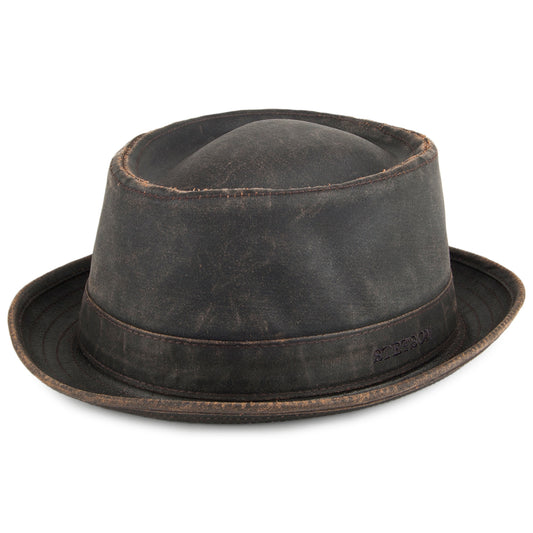 Chapeau Pork Pie Hydrofuge Odenton marron STETSON