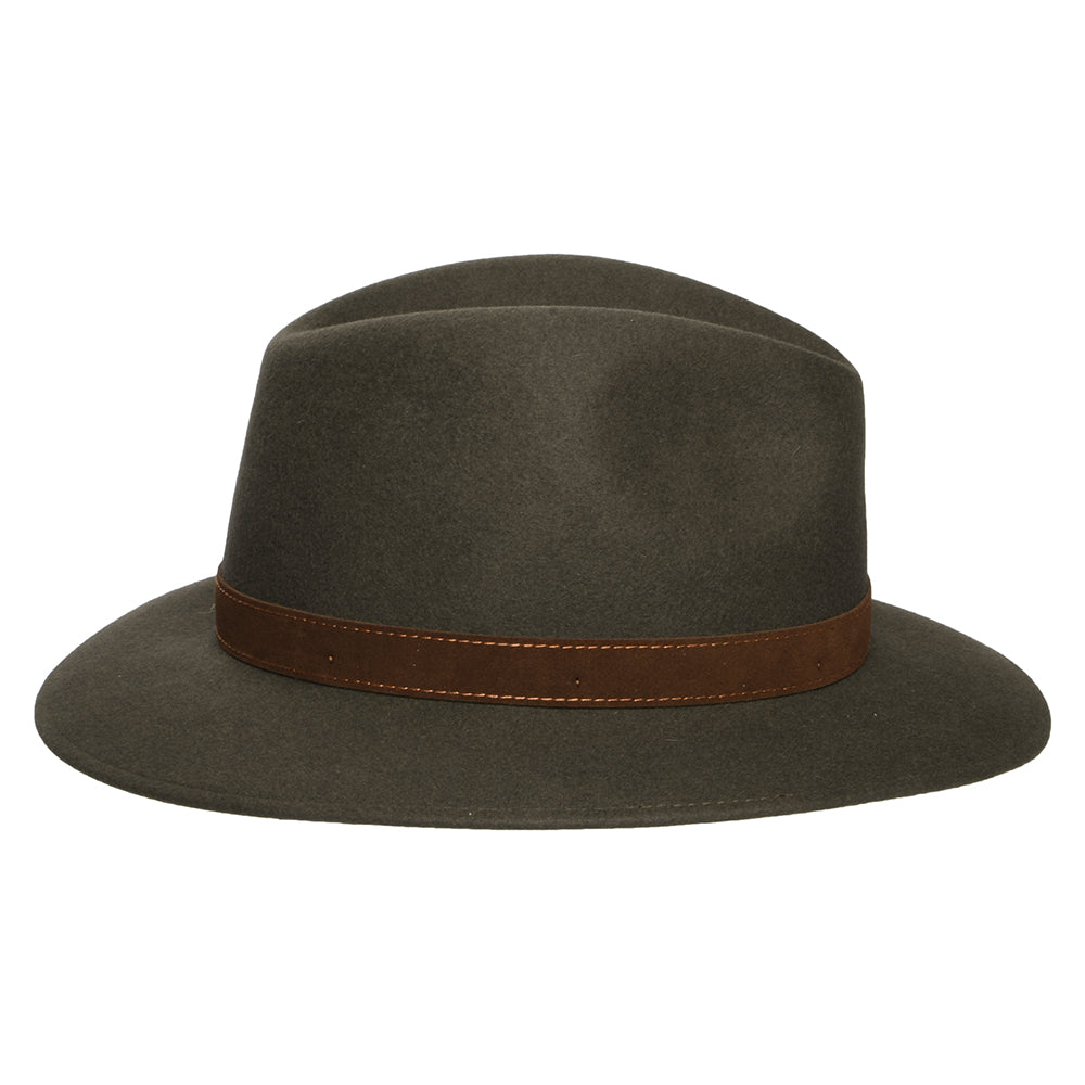 Chapeau Fedora Safari Déformable en Fourrure Feutrée sauge BORSALINO