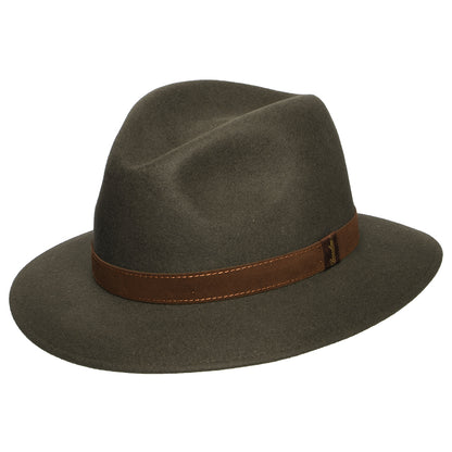Chapeau Fedora Safari Déformable en Fourrure Feutrée sauge BORSALINO