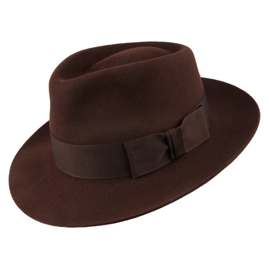 Chapeau Fedora en Fourrure Feutrée Casablanca marron CHRISTYS