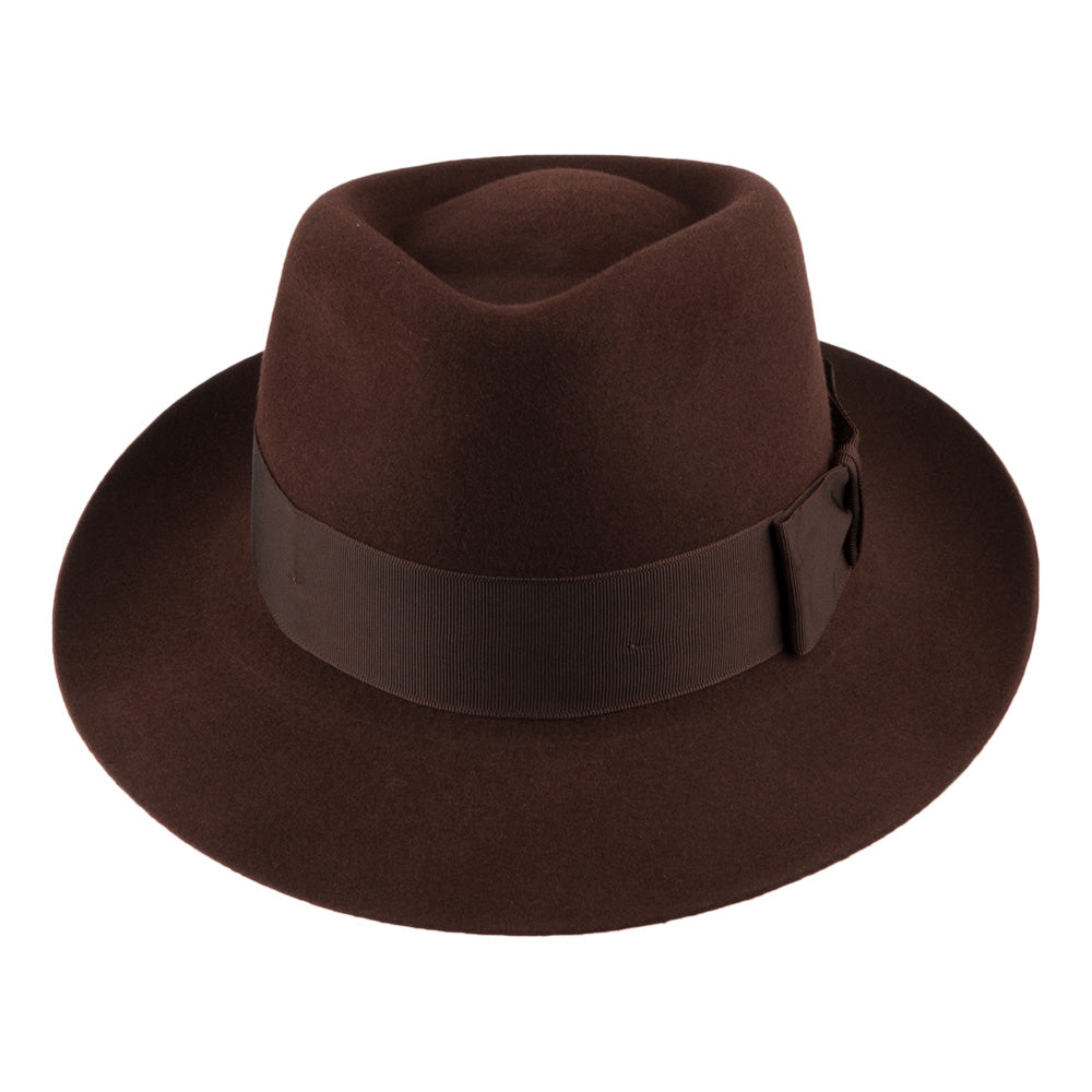Chapeau Fedora en Fourrure Feutrée Casablanca marron CHRISTYS