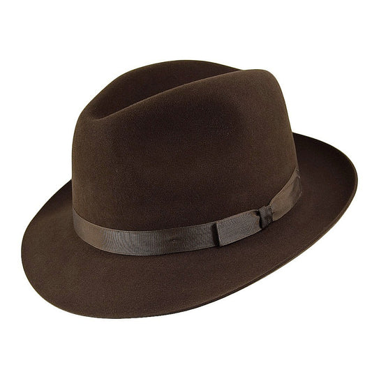 Chapeau Fedora en Fourrure Feutrée Epsom marron CHRISTYS
