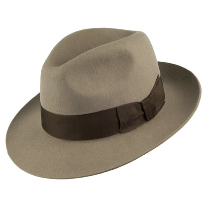 Chapeau Fedora en Laine Feutrée Mayfair beige DENTON