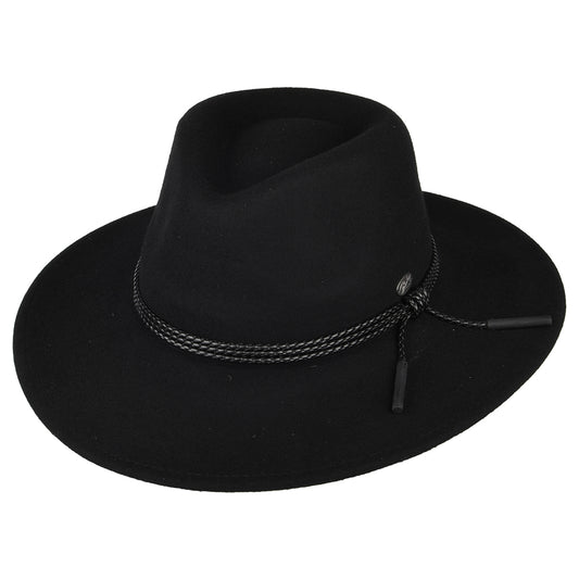 Chapeau Australien en Laine Feutrée Piston noir BAILEY