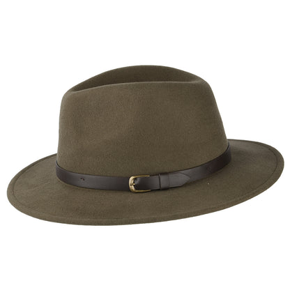 Chapeau Fedora Hydrofuge Adventurer olive FAILSWORTH