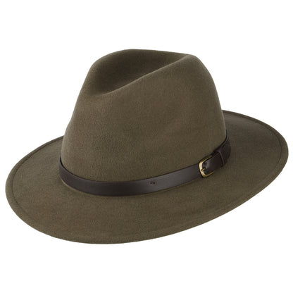 Chapeau Fedora Hydrofuge Adventurer olive FAILSWORTH