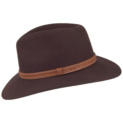 Chapeau Safari Fedora en LiteFelt Camden marron BAILEY