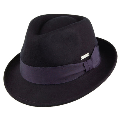 Chapeau Trilby en Laine Feutrée bleu marine SEEBERGER