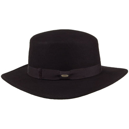 Chapeau Canotier en Laine Feutrée Déformable Avola noir SCALA