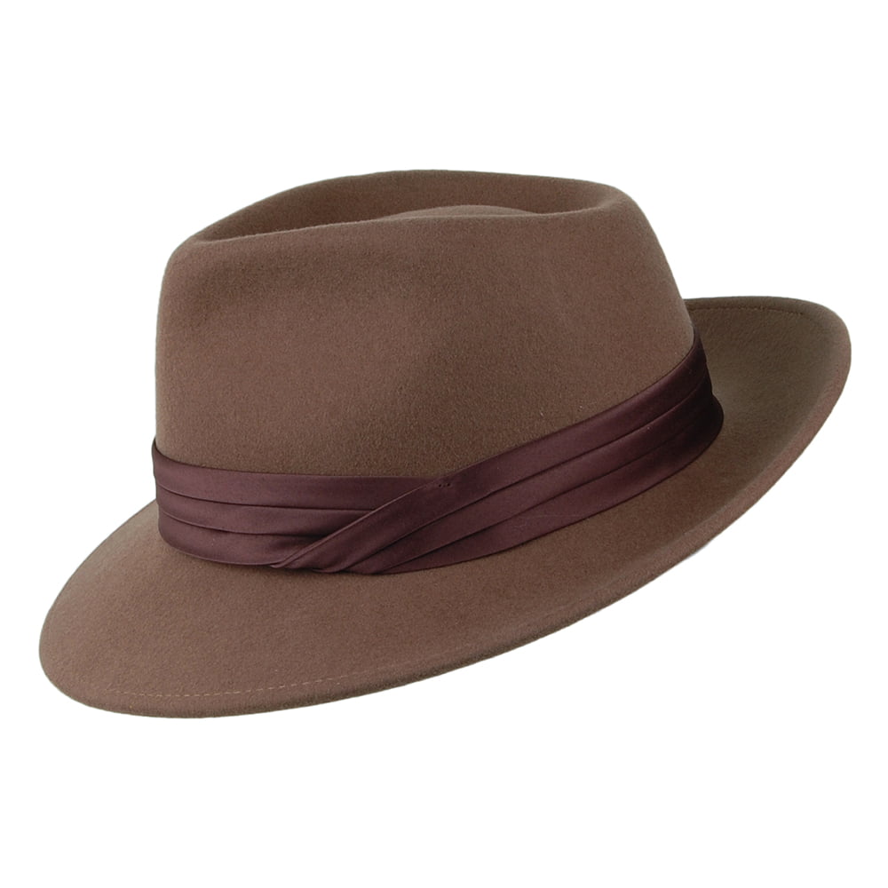 Chapeau Fedora en Laine Feutrée Goodman camel BRIXTON